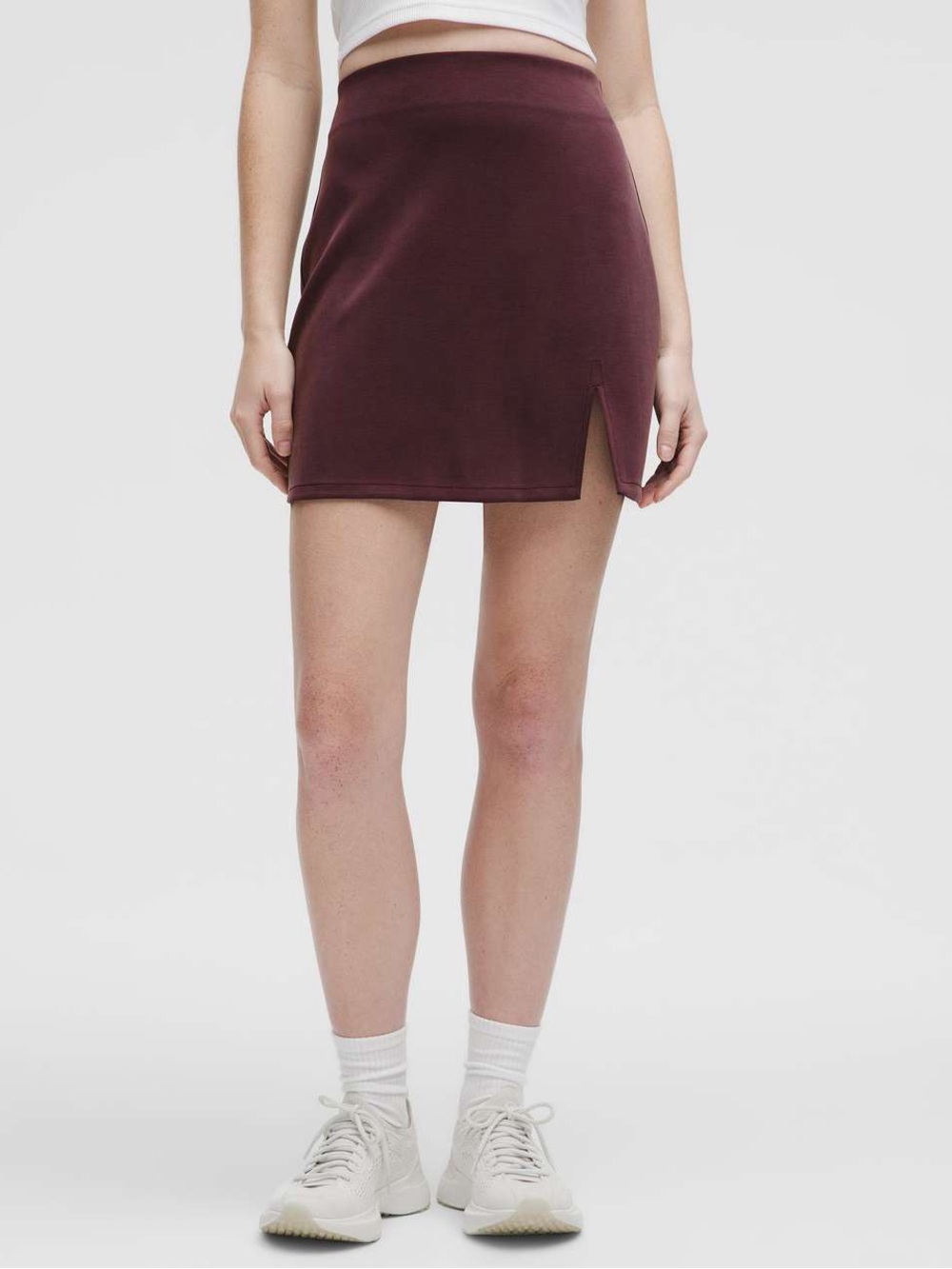 Talula Deep Wine Mini Skirt with Side Slit
